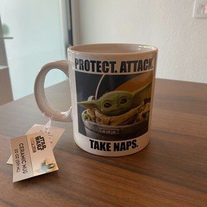 Baby Yoda “Protect. Attack. Take Naps” Mug NWT